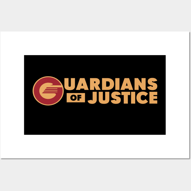 The Guardians Of Justice Text Logo Wall Art by Vault Emporium